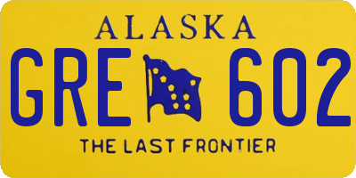 AK license plate GRE602