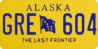 AK license plate GRE604