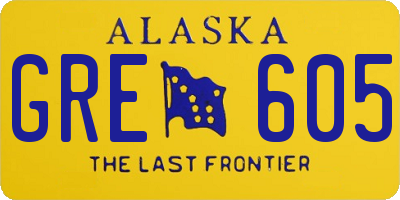 AK license plate GRE605