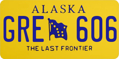 AK license plate GRE606