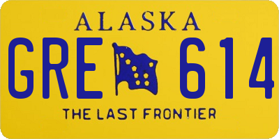 AK license plate GRE614
