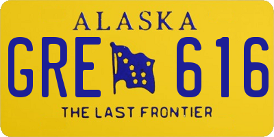 AK license plate GRE616