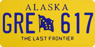 AK license plate GRE617