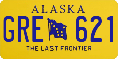 AK license plate GRE621