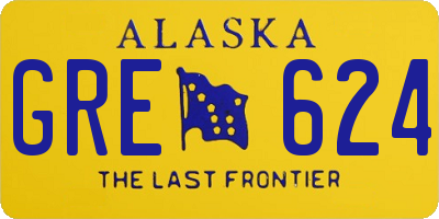 AK license plate GRE624