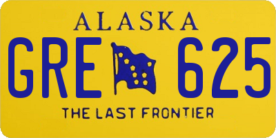 AK license plate GRE625