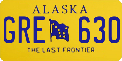 AK license plate GRE630