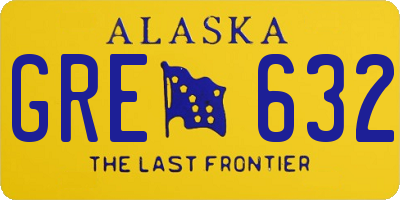 AK license plate GRE632