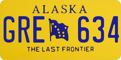 AK license plate GRE634