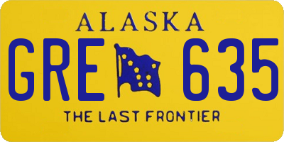 AK license plate GRE635
