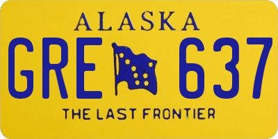 AK license plate GRE637