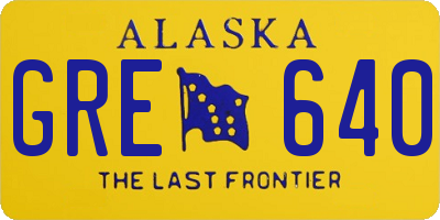 AK license plate GRE640