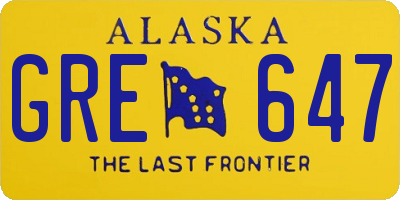 AK license plate GRE647