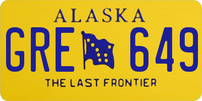 AK license plate GRE649