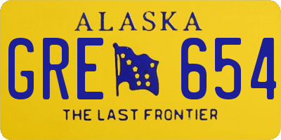 AK license plate GRE654