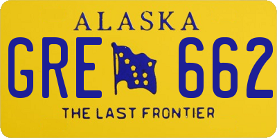 AK license plate GRE662
