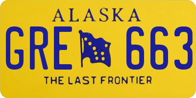 AK license plate GRE663