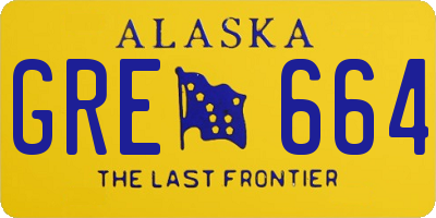 AK license plate GRE664