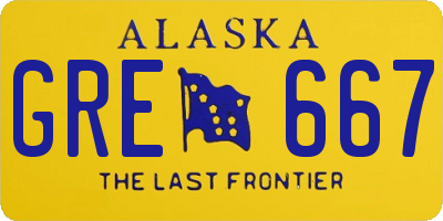 AK license plate GRE667