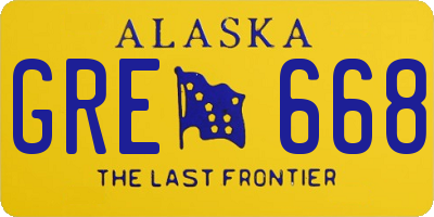 AK license plate GRE668