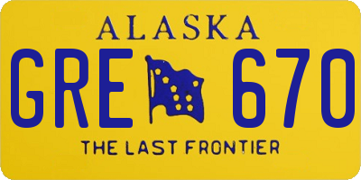 AK license plate GRE670