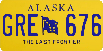 AK license plate GRE676