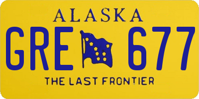 AK license plate GRE677