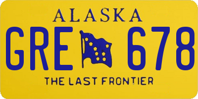 AK license plate GRE678
