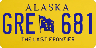 AK license plate GRE681
