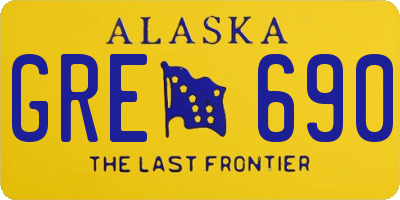 AK license plate GRE690