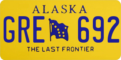 AK license plate GRE692