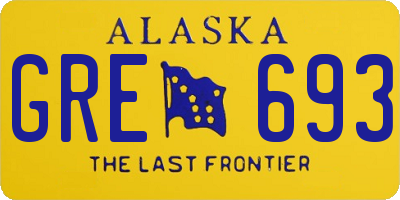 AK license plate GRE693