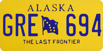 AK license plate GRE694