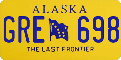 AK license plate GRE698