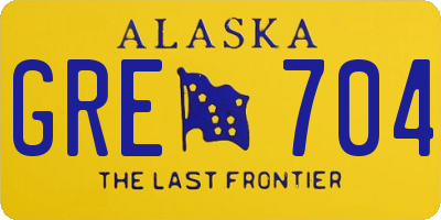 AK license plate GRE704