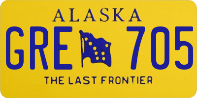 AK license plate GRE705