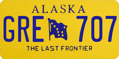 AK license plate GRE707