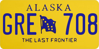AK license plate GRE708