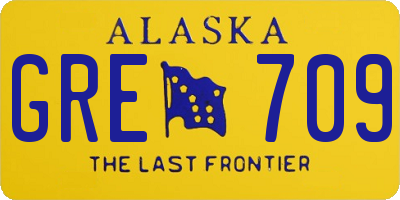 AK license plate GRE709