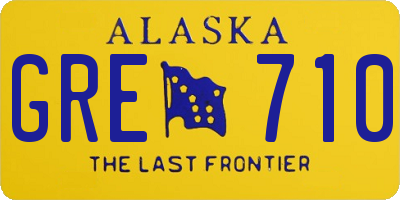 AK license plate GRE710