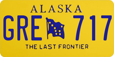 AK license plate GRE717