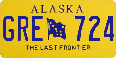 AK license plate GRE724