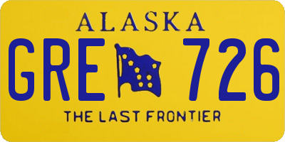 AK license plate GRE726