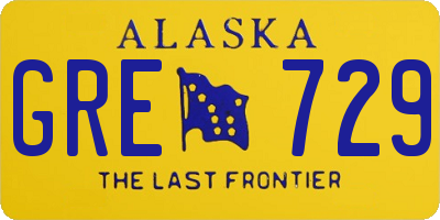 AK license plate GRE729