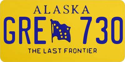 AK license plate GRE730