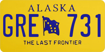 AK license plate GRE731