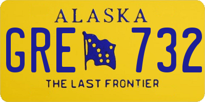 AK license plate GRE732