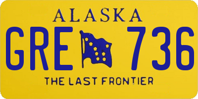 AK license plate GRE736
