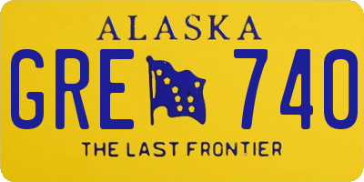 AK license plate GRE740