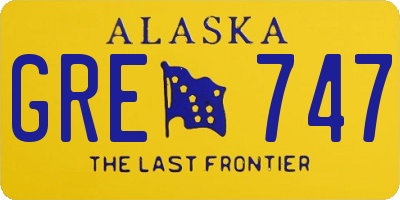 AK license plate GRE747